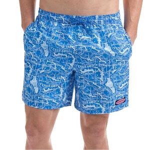 EUC Vineyard Vines Board Swim Shorts | Size XL | Island Map Print